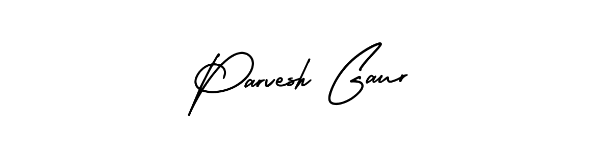 How to make Parvesh Gaur name signature. Use AmerikaSignatureDemo-Regular style for creating short signs online. This is the latest handwritten sign. Parvesh Gaur signature style 3 images and pictures png
