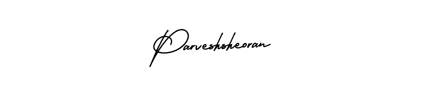 This is the best signature style for the Parveshsheoran name. Also you like these signature font (AmerikaSignatureDemo-Regular). Mix name signature. Parveshsheoran signature style 3 images and pictures png