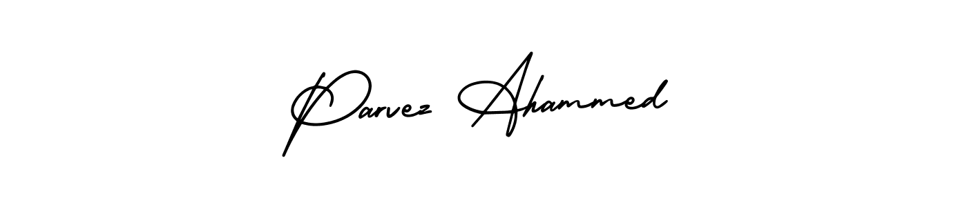How to Draw Parvez Ahammed signature style? AmerikaSignatureDemo-Regular is a latest design signature styles for name Parvez Ahammed. Parvez Ahammed signature style 3 images and pictures png