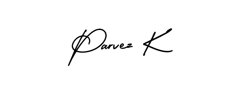 Also You can easily find your signature by using the search form. We will create Parvez K name handwritten signature images for you free of cost using AmerikaSignatureDemo-Regular sign style. Parvez K signature style 3 images and pictures png