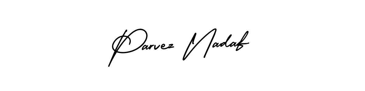 How to make Parvez Nadaf name signature. Use AmerikaSignatureDemo-Regular style for creating short signs online. This is the latest handwritten sign. Parvez Nadaf signature style 3 images and pictures png