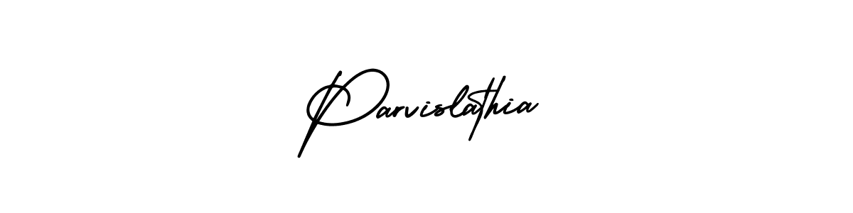 How to make Parvislathia name signature. Use AmerikaSignatureDemo-Regular style for creating short signs online. This is the latest handwritten sign. Parvislathia signature style 3 images and pictures png