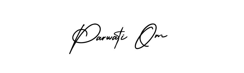 if you are searching for the best signature style for your name Parwati Om. so please give up your signature search. here we have designed multiple signature styles  using AmerikaSignatureDemo-Regular. Parwati Om signature style 3 images and pictures png