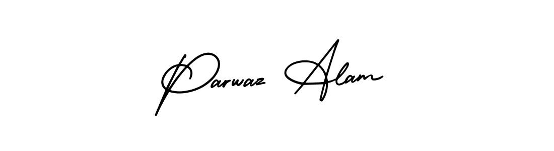 You should practise on your own different ways (AmerikaSignatureDemo-Regular) to write your name (Parwaz Alam) in signature. don't let someone else do it for you. Parwaz Alam signature style 3 images and pictures png