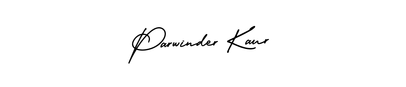 You should practise on your own different ways (AmerikaSignatureDemo-Regular) to write your name (Parwinder Kaur) in signature. don't let someone else do it for you. Parwinder Kaur signature style 3 images and pictures png