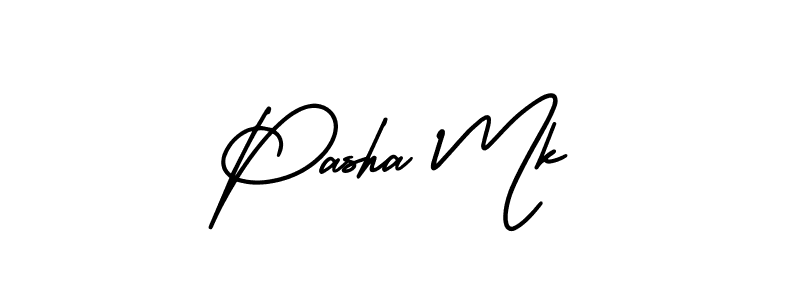 The best way (AmerikaSignatureDemo-Regular) to make a short signature is to pick only two or three words in your name. The name Pasha Mk include a total of six letters. For converting this name. Pasha Mk signature style 3 images and pictures png
