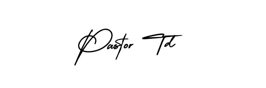 The best way (AmerikaSignatureDemo-Regular) to make a short signature is to pick only two or three words in your name. The name Pastor Td include a total of six letters. For converting this name. Pastor Td signature style 3 images and pictures png