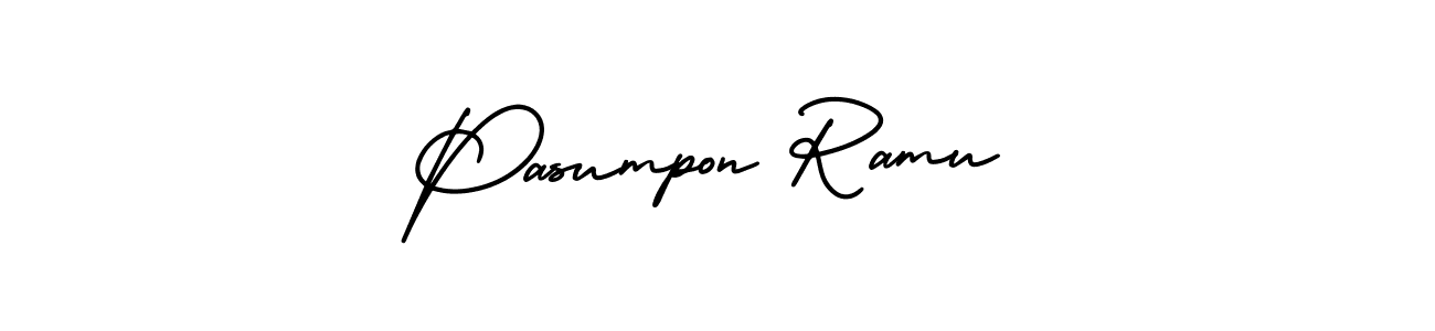 Make a beautiful signature design for name Pasumpon Ramu. With this signature (AmerikaSignatureDemo-Regular) style, you can create a handwritten signature for free. Pasumpon Ramu signature style 3 images and pictures png