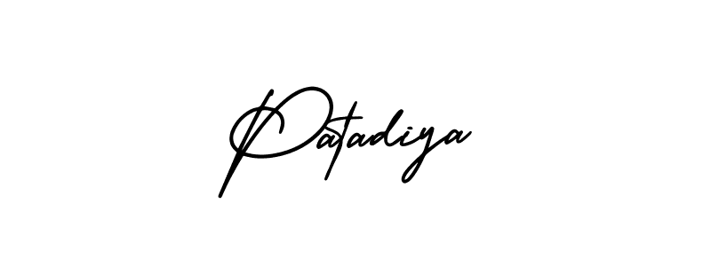 This is the best signature style for the Patadiya name. Also you like these signature font (AmerikaSignatureDemo-Regular). Mix name signature. Patadiya signature style 3 images and pictures png