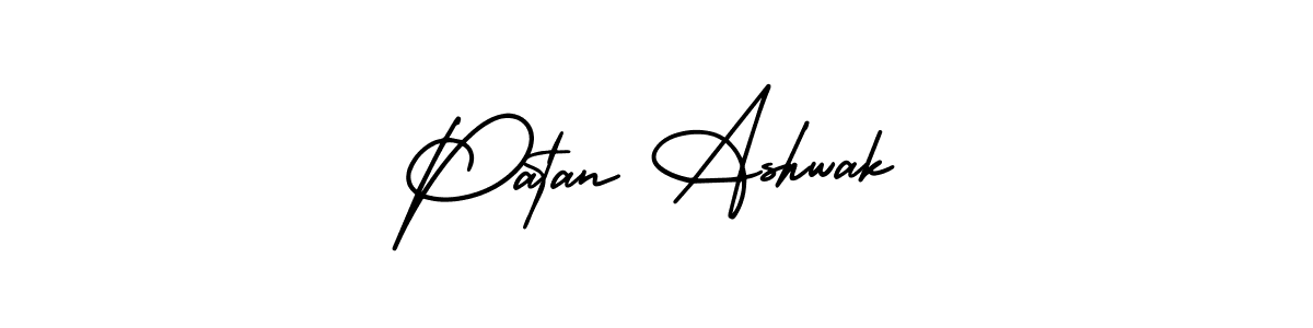 Use a signature maker to create a handwritten signature online. With this signature software, you can design (AmerikaSignatureDemo-Regular) your own signature for name Patan Ashwak. Patan Ashwak signature style 3 images and pictures png