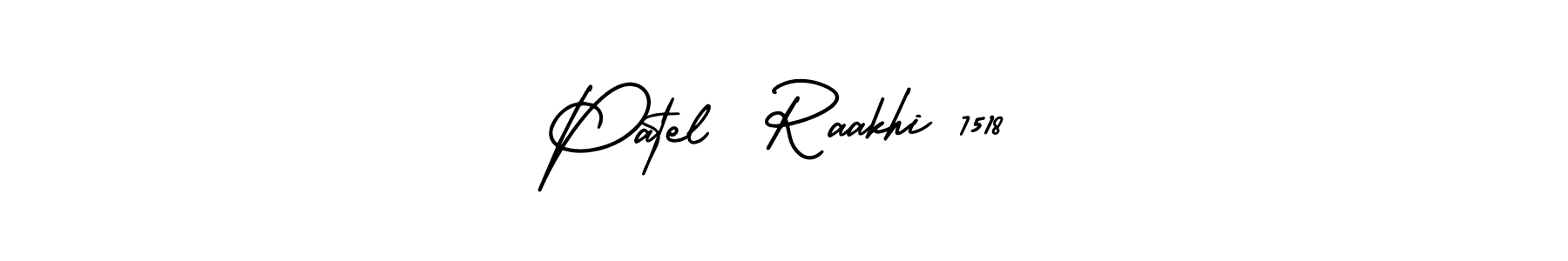 You should practise on your own different ways (AmerikaSignatureDemo-Regular) to write your name (Patel  Raakhi 7518) in signature. don't let someone else do it for you. Patel  Raakhi 7518 signature style 3 images and pictures png