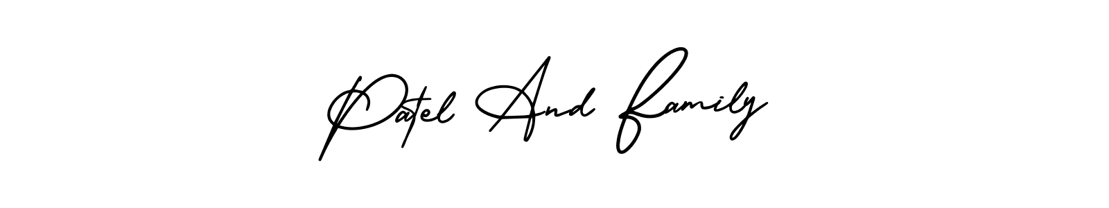 Patel And Family stylish signature style. Best Handwritten Sign (AmerikaSignatureDemo-Regular) for my name. Handwritten Signature Collection Ideas for my name Patel And Family. Patel And Family signature style 3 images and pictures png