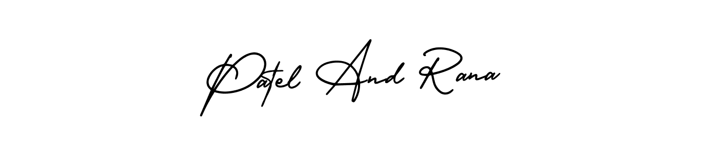 Similarly AmerikaSignatureDemo-Regular is the best handwritten signature design. Signature creator online .You can use it as an online autograph creator for name Patel And Rana. Patel And Rana signature style 3 images and pictures png