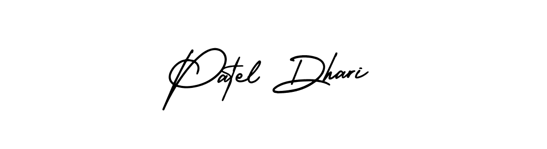How to make Patel Dhari name signature. Use AmerikaSignatureDemo-Regular style for creating short signs online. This is the latest handwritten sign. Patel Dhari signature style 3 images and pictures png