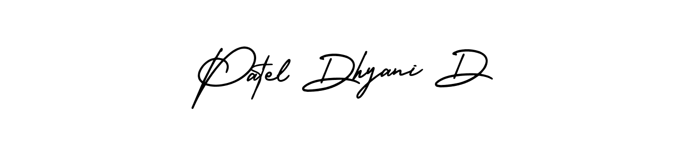 This is the best signature style for the Patel Dhyani D name. Also you like these signature font (AmerikaSignatureDemo-Regular). Mix name signature. Patel Dhyani D signature style 3 images and pictures png