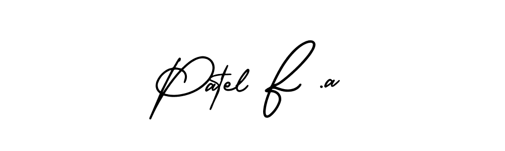 You should practise on your own different ways (AmerikaSignatureDemo-Regular) to write your name (Patel F .a) in signature. don't let someone else do it for you. Patel F .a signature style 3 images and pictures png