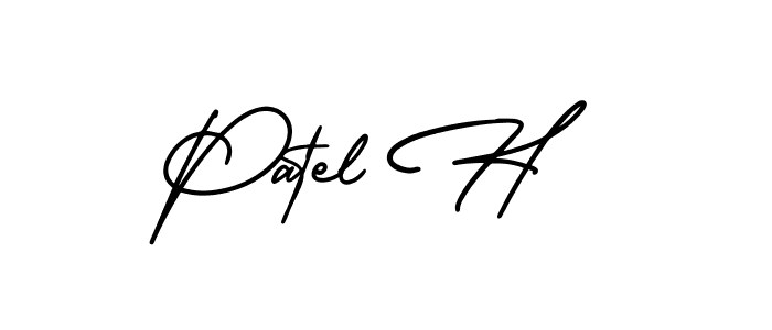 The best way (AmerikaSignatureDemo-Regular) to make a short signature is to pick only two or three words in your name. The name Patel H include a total of six letters. For converting this name. Patel H signature style 3 images and pictures png