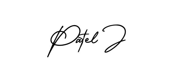 if you are searching for the best signature style for your name Patel J. so please give up your signature search. here we have designed multiple signature styles  using AmerikaSignatureDemo-Regular. Patel J signature style 3 images and pictures png