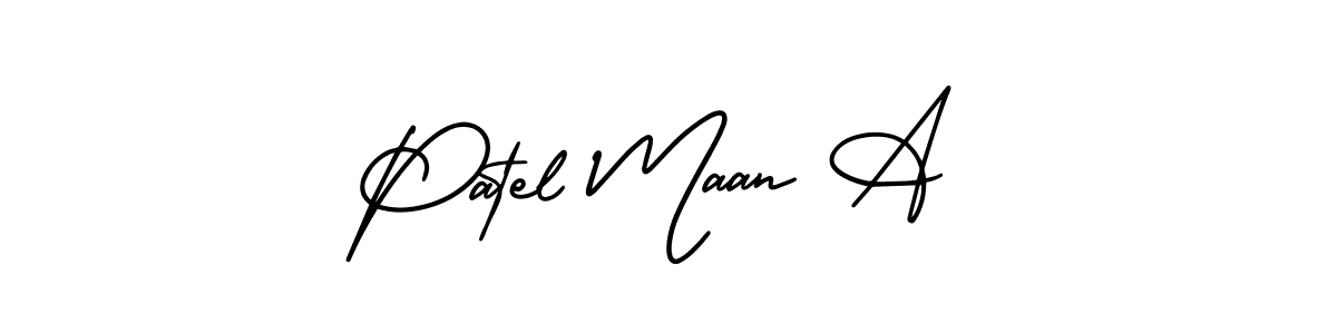 Similarly AmerikaSignatureDemo-Regular is the best handwritten signature design. Signature creator online .You can use it as an online autograph creator for name Patel Maan A. Patel Maan A signature style 3 images and pictures png