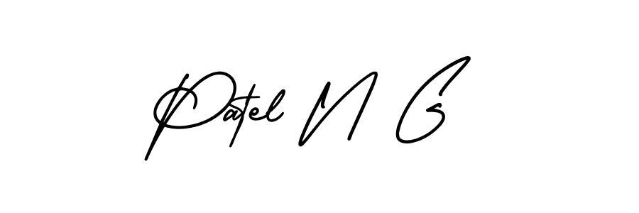 if you are searching for the best signature style for your name Patel N G. so please give up your signature search. here we have designed multiple signature styles  using AmerikaSignatureDemo-Regular. Patel N G signature style 3 images and pictures png