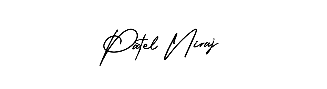 Patel Niraj stylish signature style. Best Handwritten Sign (AmerikaSignatureDemo-Regular) for my name. Handwritten Signature Collection Ideas for my name Patel Niraj. Patel Niraj signature style 3 images and pictures png