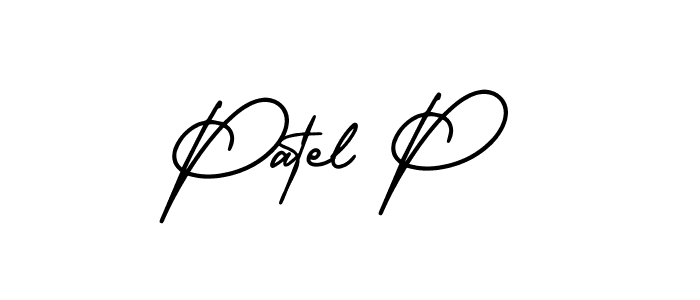 It looks lik you need a new signature style for name Patel P. Design unique handwritten (AmerikaSignatureDemo-Regular) signature with our free signature maker in just a few clicks. Patel P signature style 3 images and pictures png