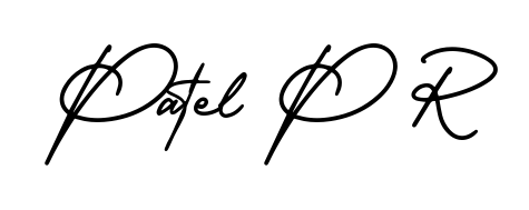 The AmerikaSignatureDemo-Regular font gives name Patel P R a signature that looks effortless yet distinguished. Download high-res PNG instantly. Patel P R signature style 3 images and pictures png