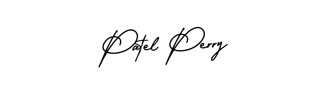 Patel Perry stylish signature style. Best Handwritten Sign (AmerikaSignatureDemo-Regular) for my name. Handwritten Signature Collection Ideas for my name Patel Perry. Patel Perry signature style 3 images and pictures png