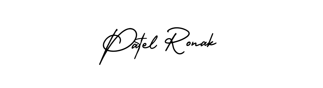 It looks lik you need a new signature style for name Patel Ronak. Design unique handwritten (AmerikaSignatureDemo-Regular) signature with our free signature maker in just a few clicks. Patel Ronak signature style 3 images and pictures png