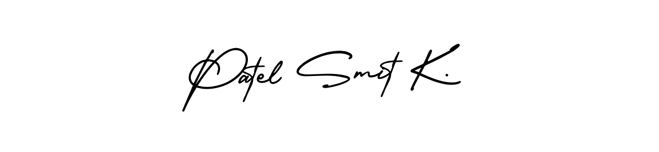 How to Draw Patel Smit K. signature style? AmerikaSignatureDemo-Regular is a latest design signature styles for name Patel Smit K.. Patel Smit K. signature style 3 images and pictures png