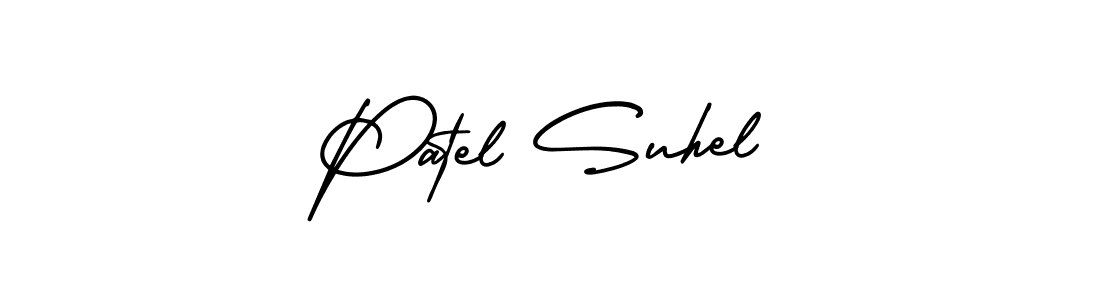 if you are searching for the best signature style for your name Patel Suhel. so please give up your signature search. here we have designed multiple signature styles  using AmerikaSignatureDemo-Regular. Patel Suhel signature style 3 images and pictures png