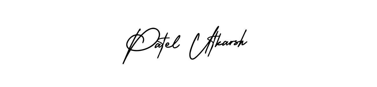 Use a signature maker to create a handwritten signature online. With this signature software, you can design (AmerikaSignatureDemo-Regular) your own signature for name Patel Utkarsh. Patel Utkarsh signature style 3 images and pictures png