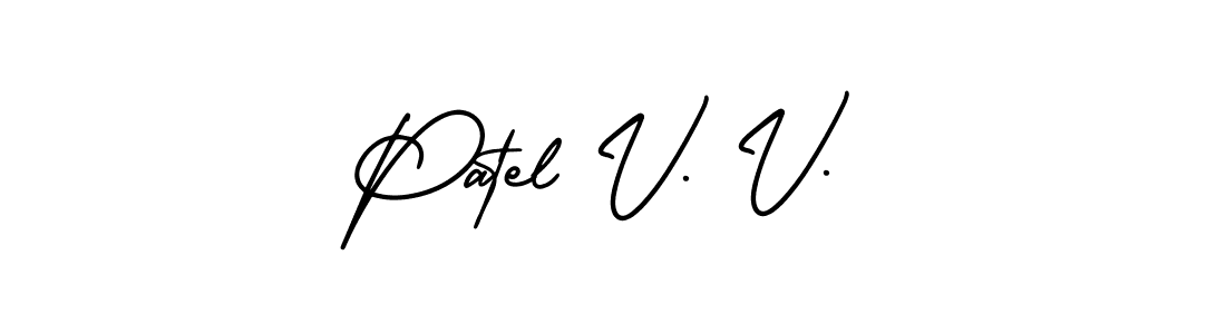 if you are searching for the best signature style for your name Patel V. V.. so please give up your signature search. here we have designed multiple signature styles  using AmerikaSignatureDemo-Regular. Patel V. V. signature style 3 images and pictures png