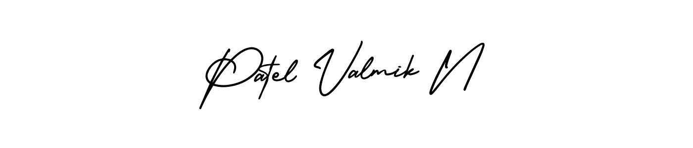 This is the best signature style for the Patel Valmik N name. Also you like these signature font (AmerikaSignatureDemo-Regular). Mix name signature. Patel Valmik N signature style 3 images and pictures png