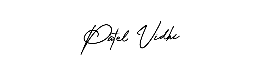 Similarly AmerikaSignatureDemo-Regular is the best handwritten signature design. Signature creator online .You can use it as an online autograph creator for name Patel Vidhi. Patel Vidhi signature style 3 images and pictures png