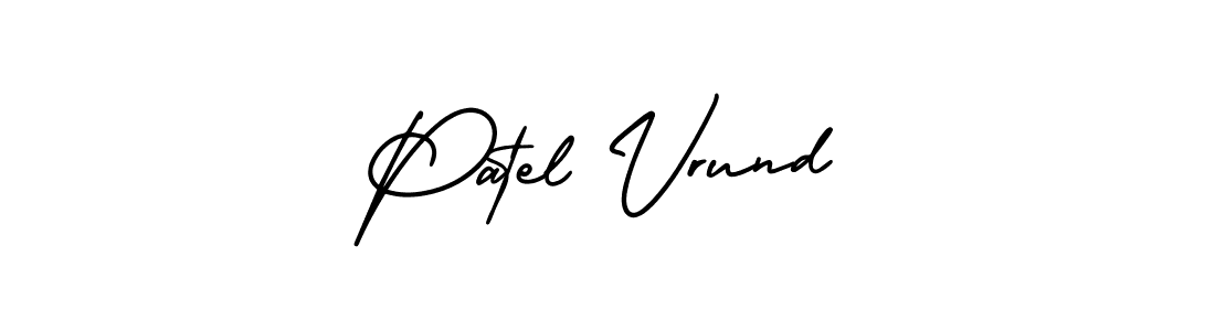 Use a signature maker to create a handwritten signature online. With this signature software, you can design (AmerikaSignatureDemo-Regular) your own signature for name Patel Vrund. Patel Vrund signature style 3 images and pictures png