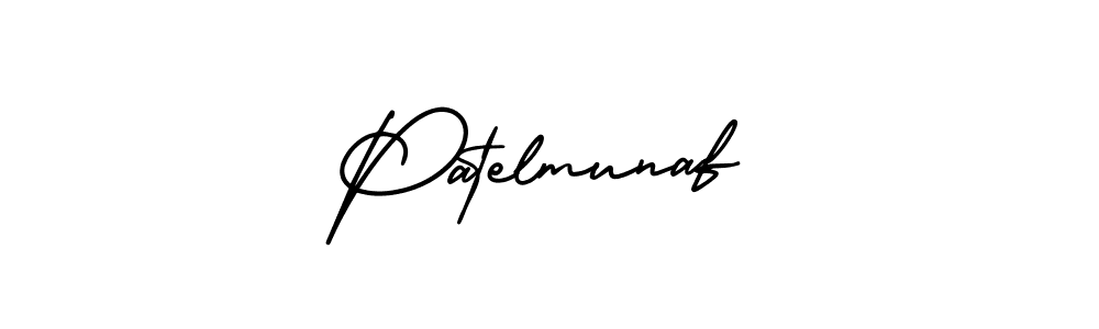 Design your own signature with our free online signature maker. With this signature software, you can create a handwritten (AmerikaSignatureDemo-Regular) signature for name Patelmunaf. Patelmunaf signature style 3 images and pictures png