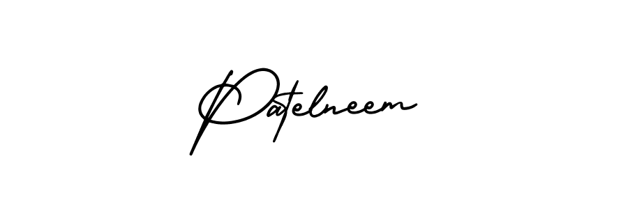 Design your own signature with our free online signature maker. With this signature software, you can create a handwritten (AmerikaSignatureDemo-Regular) signature for name Patelneem. Patelneem signature style 3 images and pictures png