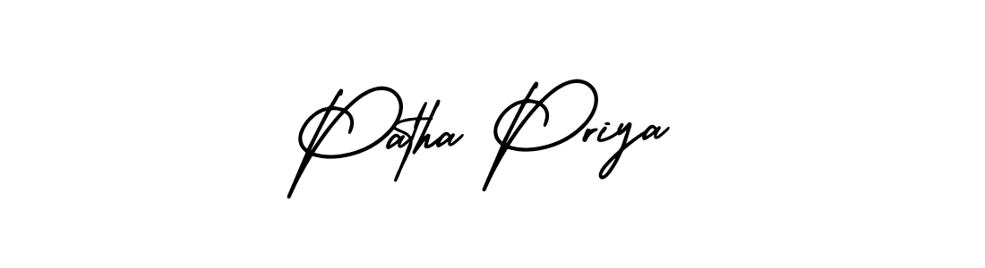 How to Draw Patha Priya signature style? AmerikaSignatureDemo-Regular is a latest design signature styles for name Patha Priya. Patha Priya signature style 3 images and pictures png