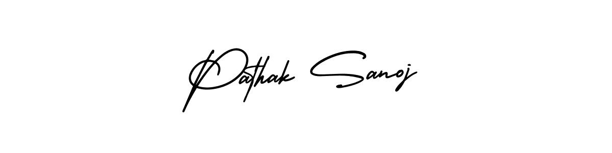 Pathak Sanoj stylish signature style. Best Handwritten Sign (AmerikaSignatureDemo-Regular) for my name. Handwritten Signature Collection Ideas for my name Pathak Sanoj. Pathak Sanoj signature style 3 images and pictures png