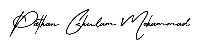 The AmerikaSignatureDemo-Regular font gives name Pathan Ghulam Mohammad a signature that looks effortless yet distinguished. Download high-res PNG instantly. Pathan Ghulam Mohammad signature style 3 images and pictures png