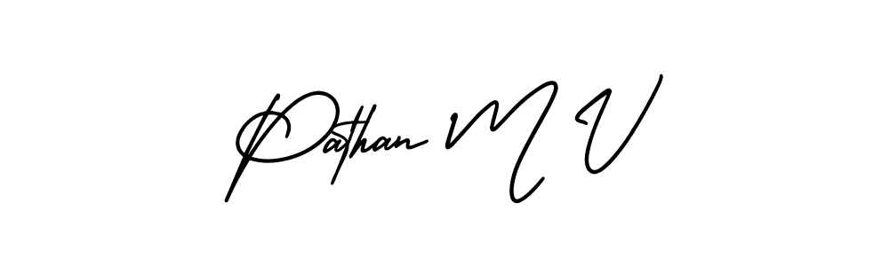 Make a beautiful signature design for name Pathan M V. Use this online signature maker to create a handwritten signature for free. Pathan M V signature style 3 images and pictures png