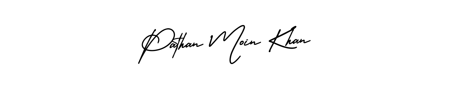 Make a beautiful signature design for name Pathan Moin Khan. With this signature (AmerikaSignatureDemo-Regular) style, you can create a handwritten signature for free. Pathan Moin Khan signature style 3 images and pictures png