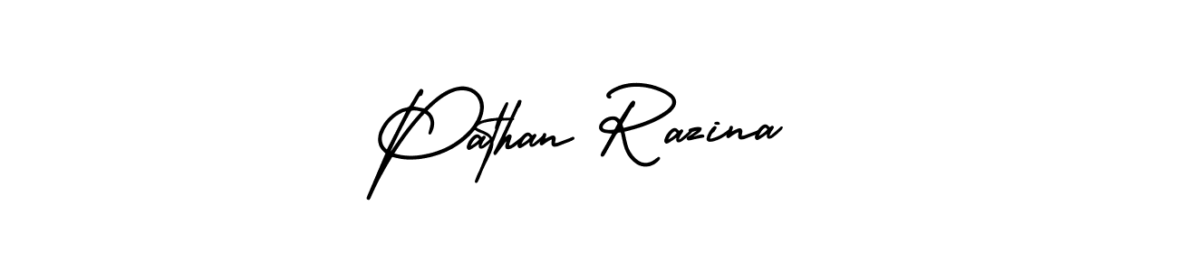 Design your own signature with our free online signature maker. With this signature software, you can create a handwritten (AmerikaSignatureDemo-Regular) signature for name Pathan Razina. Pathan Razina signature style 3 images and pictures png