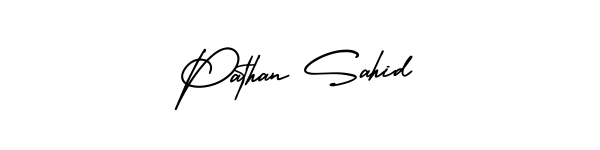 Design your own signature with our free online signature maker. With this signature software, you can create a handwritten (AmerikaSignatureDemo-Regular) signature for name Pathan Sahid. Pathan Sahid signature style 3 images and pictures png