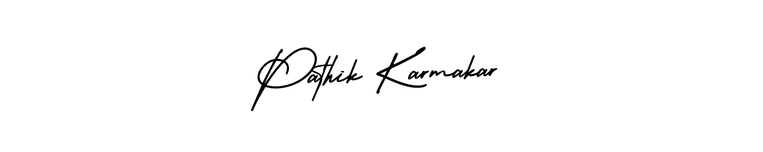 How to make Pathik Karmakar signature? AmerikaSignatureDemo-Regular is a professional autograph style. Create handwritten signature for Pathik Karmakar name. Pathik Karmakar signature style 3 images and pictures png