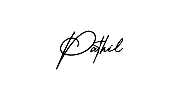 How to Draw Pathil signature style? AmerikaSignatureDemo-Regular is a latest design signature styles for name Pathil. Pathil signature style 3 images and pictures png