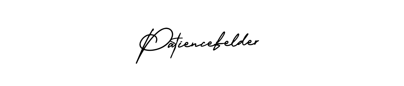 You should practise on your own different ways (AmerikaSignatureDemo-Regular) to write your name (Patiencefelder) in signature. don't let someone else do it for you. Patiencefelder signature style 3 images and pictures png