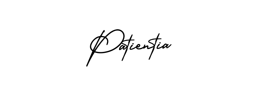 It looks lik you need a new signature style for name Patientia. Design unique handwritten (AmerikaSignatureDemo-Regular) signature with our free signature maker in just a few clicks. Patientia signature style 3 images and pictures png