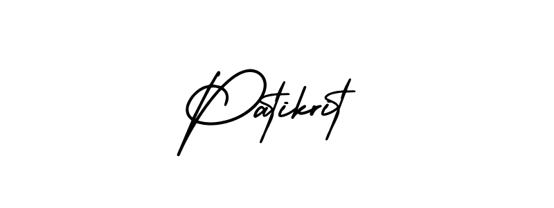 The best way (AmerikaSignatureDemo-Regular) to make a short signature is to pick only two or three words in your name. The name Patikrit include a total of six letters. For converting this name. Patikrit signature style 3 images and pictures png